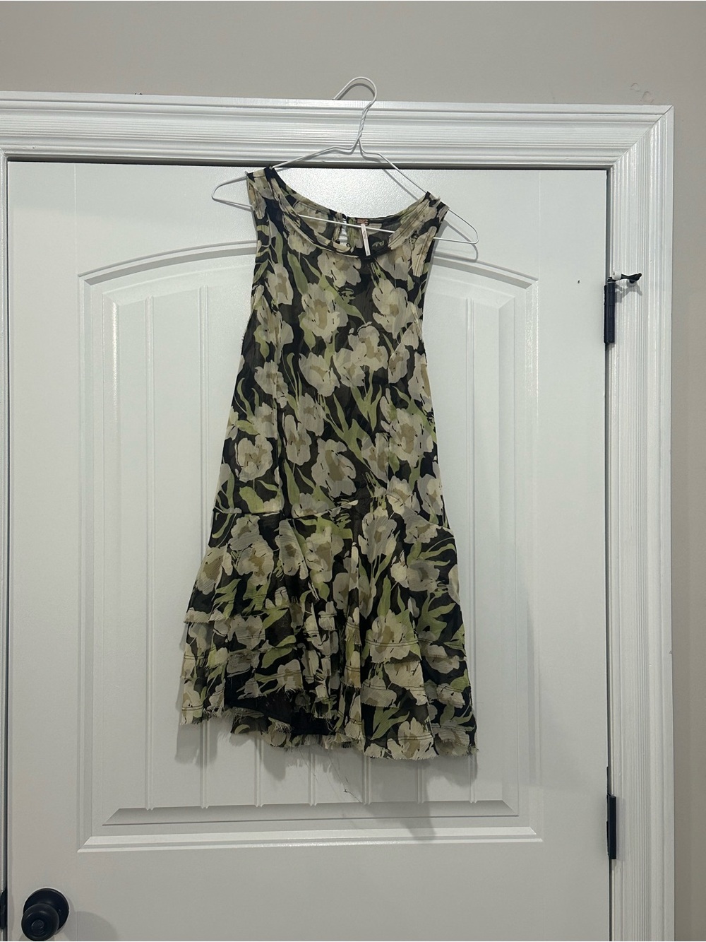 Free People Raven Mini Dress Green Floral